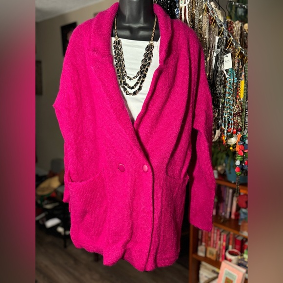 Vintage P.G.E. Mohair Knit Coatigan Blazer • Majestic Magenta • Oversized Luxe - Picture 17 of 17